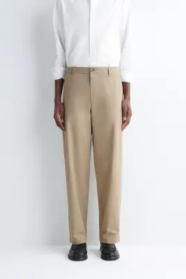 PANTALON CHINO REGULAR DROIT EN COTON - SABLE — photo 2