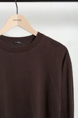 Comoli – Cotton Jersey Long-Sleeve T-Shirt E03-05009 – BROWN — photo 4