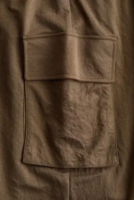 Pantalon cargo avec ceinture - Marron — photo 4