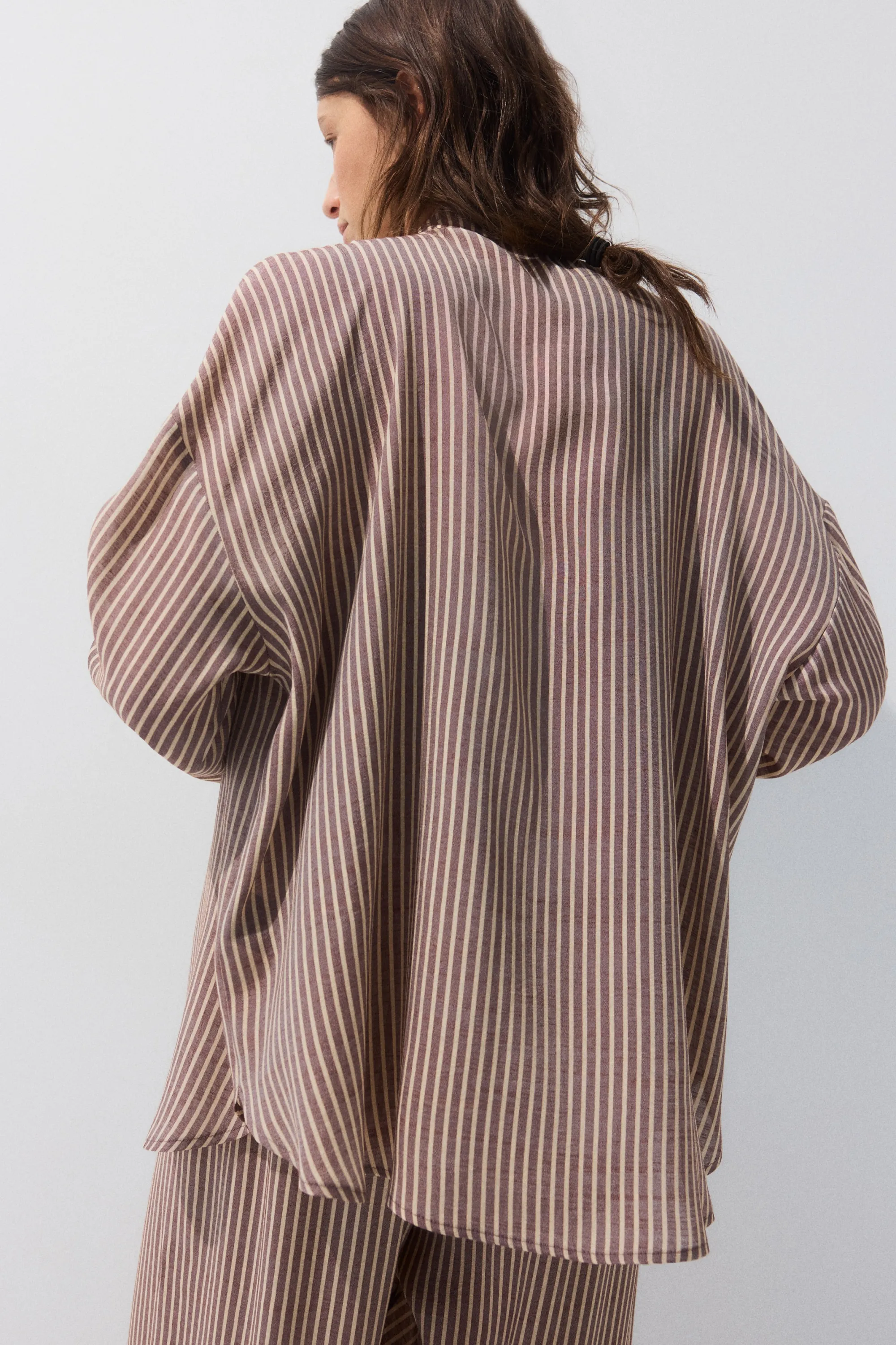 Chemise de plage - Marron/rayé