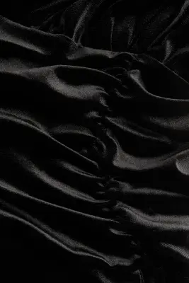 Robe froncée en velours - Noir — photo 5