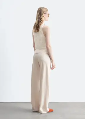 Pantalon en satin à enfiler - Beige — photo 4