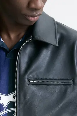 Veste avec col - Noir — photo 2