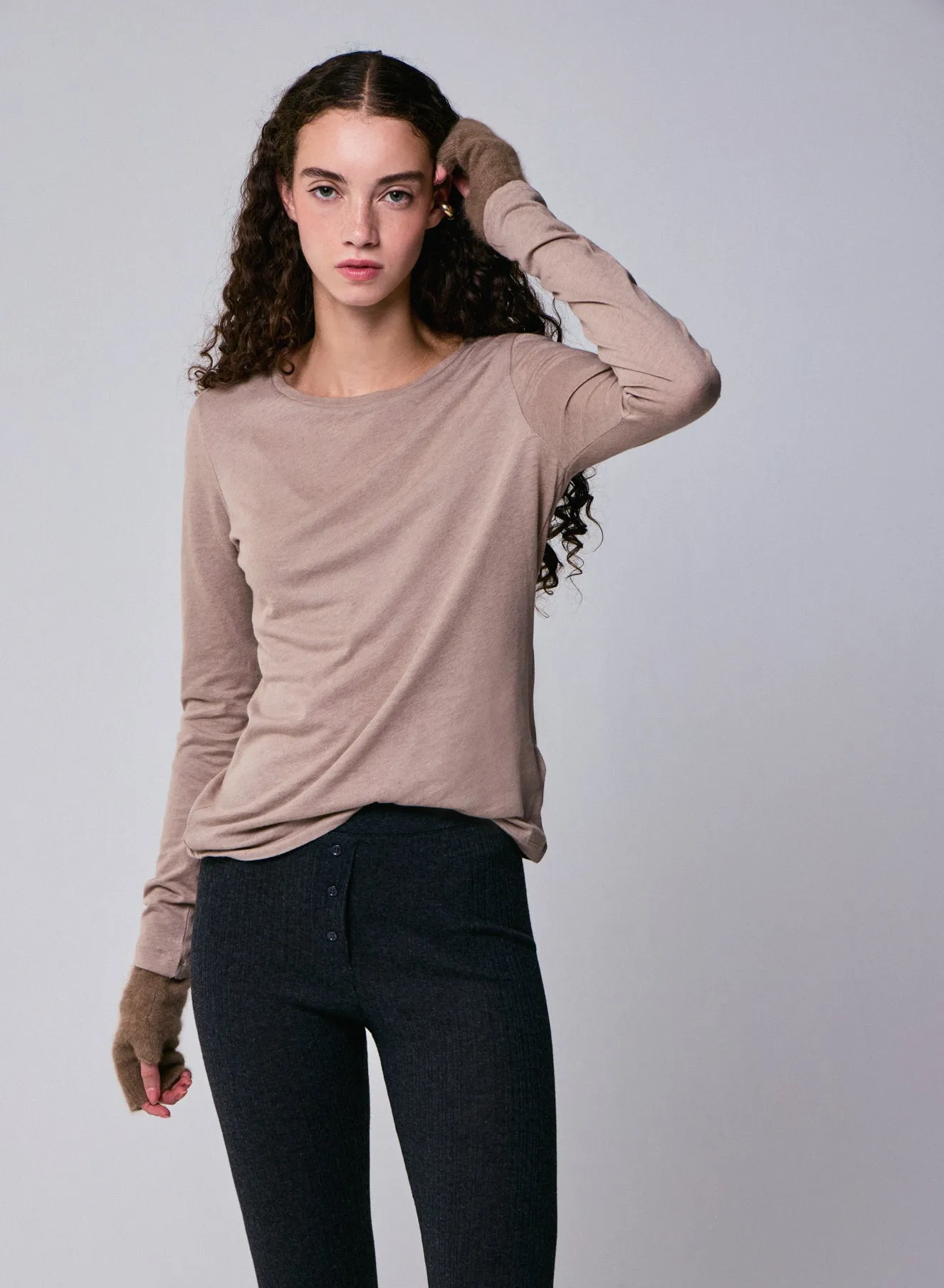 T-shirt en coton organique et cachemire