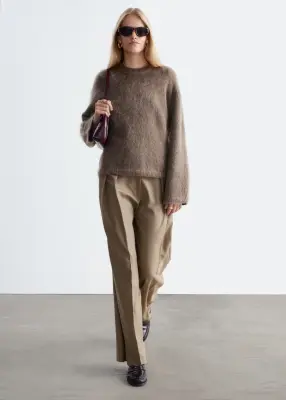 Pull en mohair mélangé - Taupe — photo 2