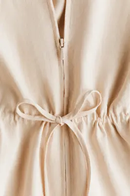 Chemise zippée avec basque - Beige clair — photo 5