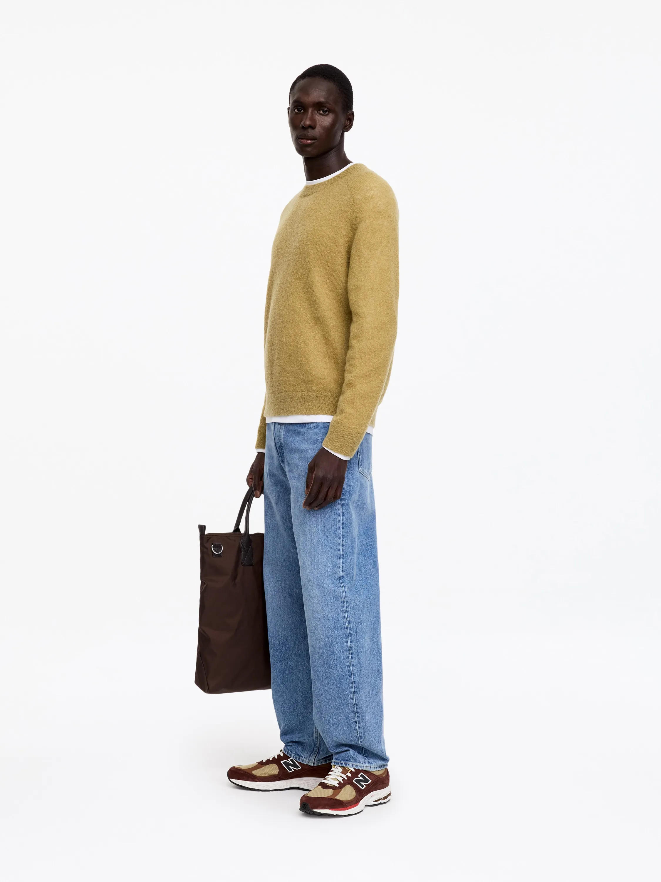Pull en laine brossée - Jaune