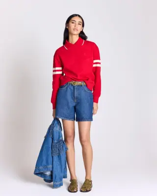Sweat-shirt Alex rouge et écru — photo 2