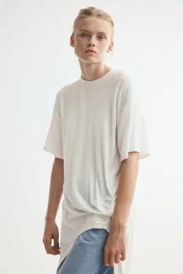 Top asymétrique avec détail torsadé - Blanc — photo 2