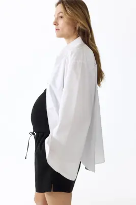 MAMA Short en lin mélangé - Noir — photo 2