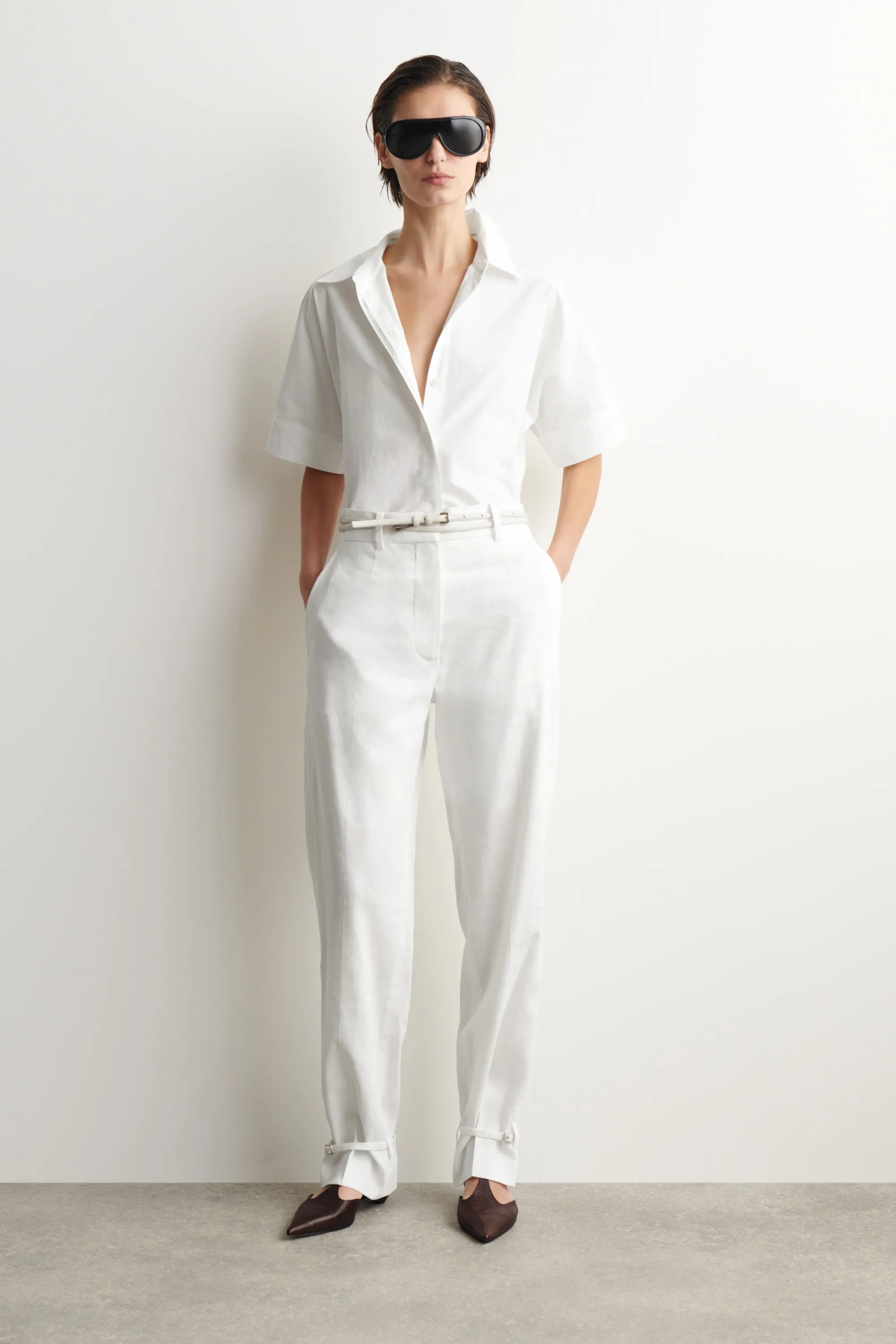 CHEMISE OVERSIZE À MANCHES COURTES - BLANC