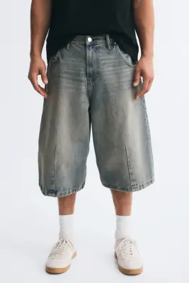 Short Baggy Barrel en denim - Bleu denim ancien — photo 1