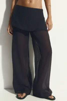 Pantalon avec jupe superposée - Noir — photo 1