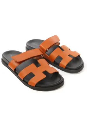 Iconiques sandales CHYPRE plates en cuir marron camel Taille 38 — photo 3
