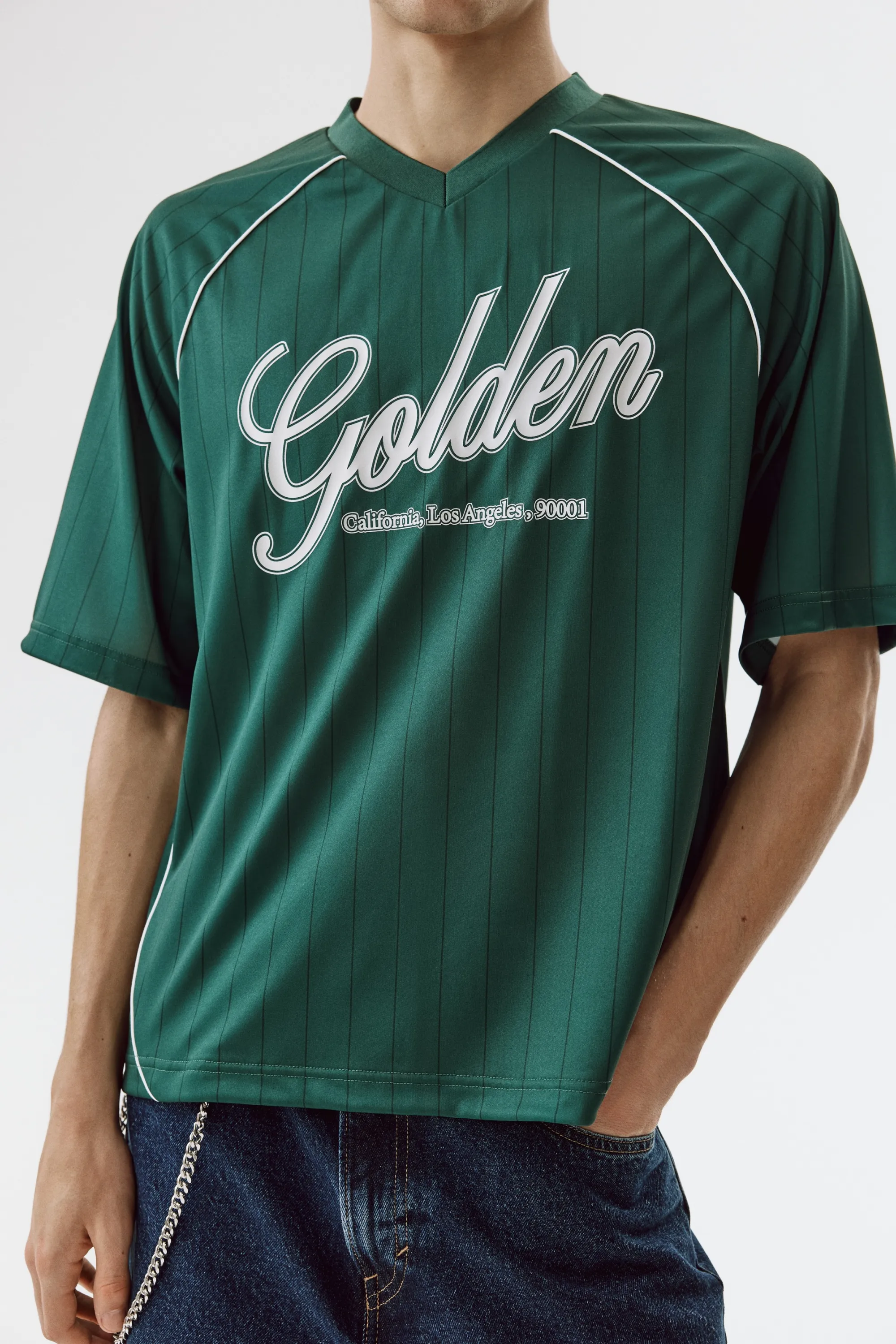 T-shirt imprimé Loose Fit - Vert foncé/Golden