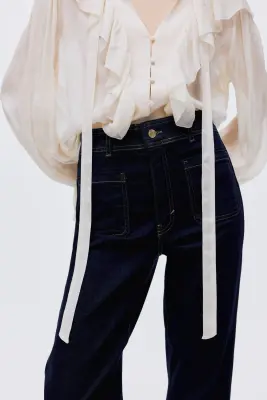 Flared High Jeans - Bleu denim foncé — photo 1