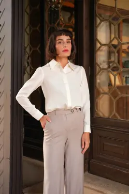 Alexandra Silk Blouse - Cream — photo 2