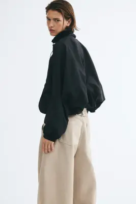 Veste oversize en nylon - Noir — photo 2
