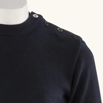 Sweat molleton avec col bateau Navy — photo 3