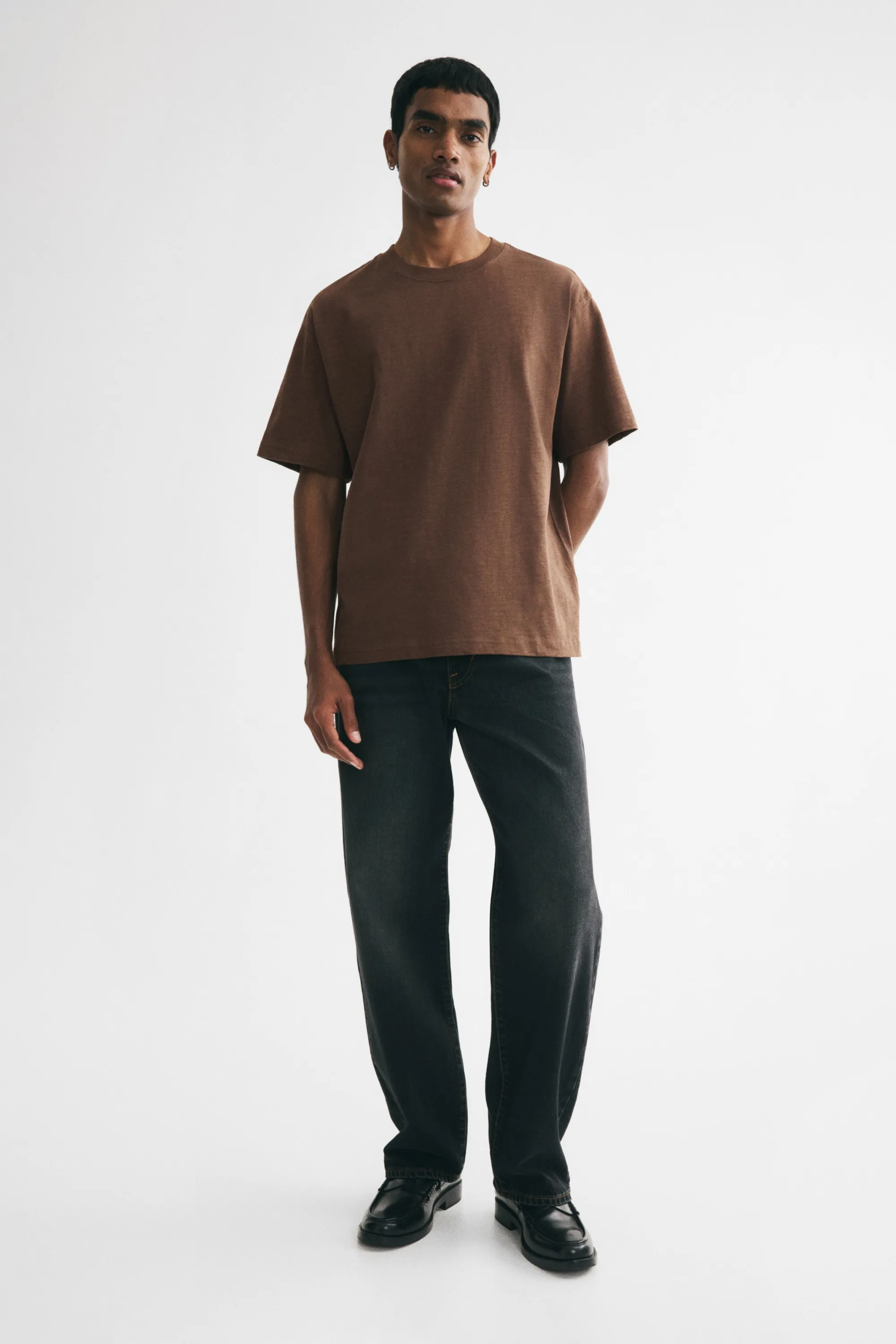 T-shirt Relaxed Fit en coton - Marron