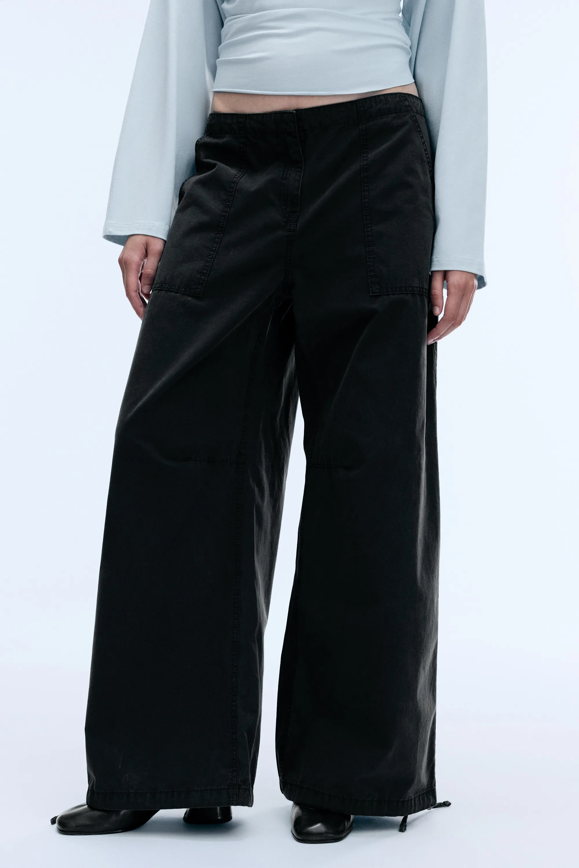 Pantalon bouffant cordon de serrage - Gris foncé