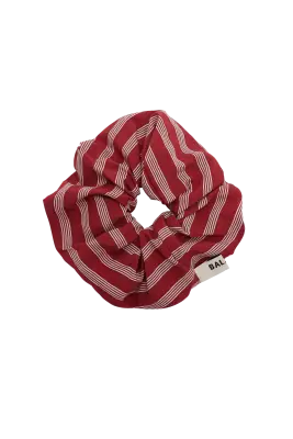 Chouchou Billy XL rayures coquelicot et blanc — photo 5