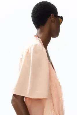 Blouse à plis nervure - Abricot — photo 3