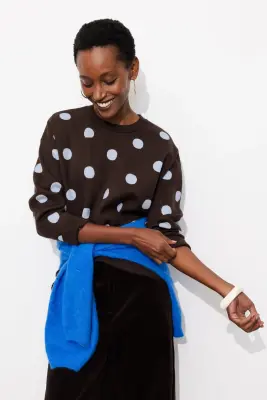 Pull à pois en maille compacte — photo 2