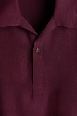 Chemise popover Relaxed Fit - Bordeaux — photo 4