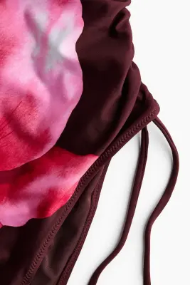 Maillot de bain paddé High Leg - Bordeaux/fleur — photo 4