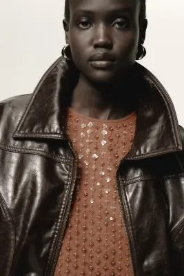 Robe en mesh à sequins - Marron — photo 2