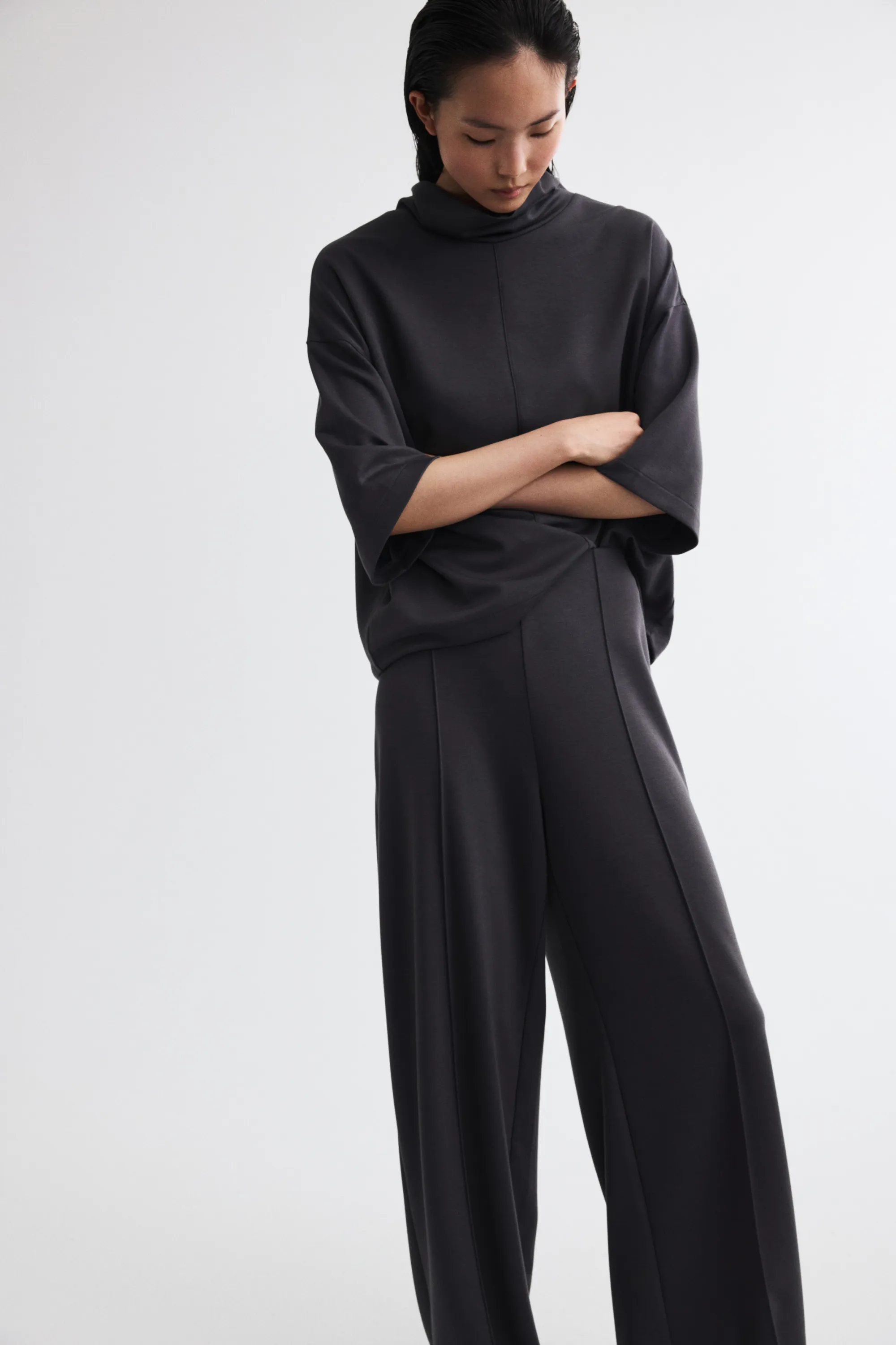 Ensemble 2 pièces en jersey - Gris foncé chiné