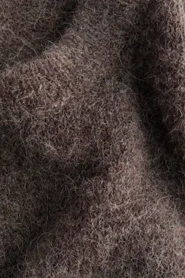 Pull oversize en alpaga mélangé - Taupe foncé chiné — photo 4