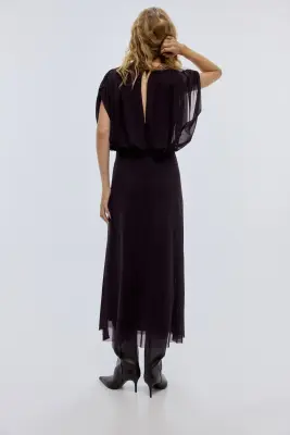 Robe froncée - Violet prune — photo 2