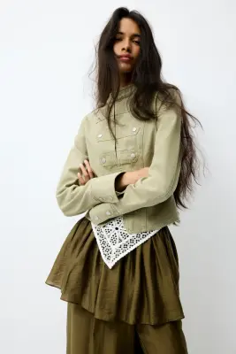 Veste en twill de coton - Beige — photo 1