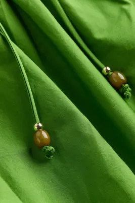 Robe dos nu en popeline - Vert — photo 4