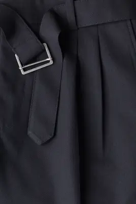 Pantalon Relaxed Fit avec ceinture - Bleu marine — photo 1