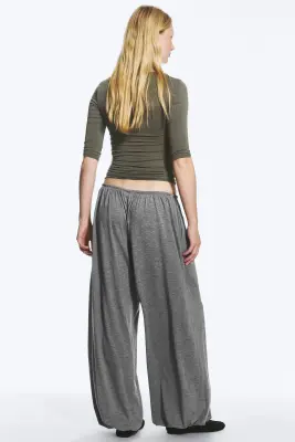 Pantalon bouffant mi-haut doux - Gris chiné — photo 3