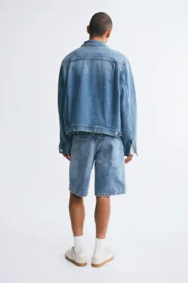 Short Relaxed en denim - Bleu denim — photo 2