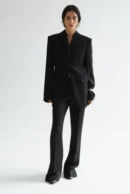 Blazer droit en laine - Noir — photo 3