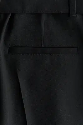 Short en viscose mélangée avec ceinture - Noir — photo 5