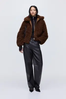 Veste en tissu Teddy bear - Marron foncé — photo 2