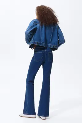 Flared High Jeans - Bleu denim — photo 2