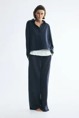 Sweat avec col - Bleu marine — photo 2