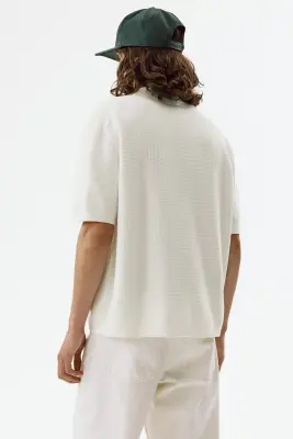 Chemise Regular Fit en maille texturée - Blanc — photo 3