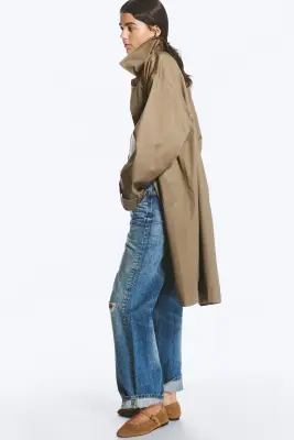 Manteau croisé décontracté - Taupe cendré — photo 2