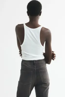 Skinny High Waist Jeans - Gris denim foncé — photo 3