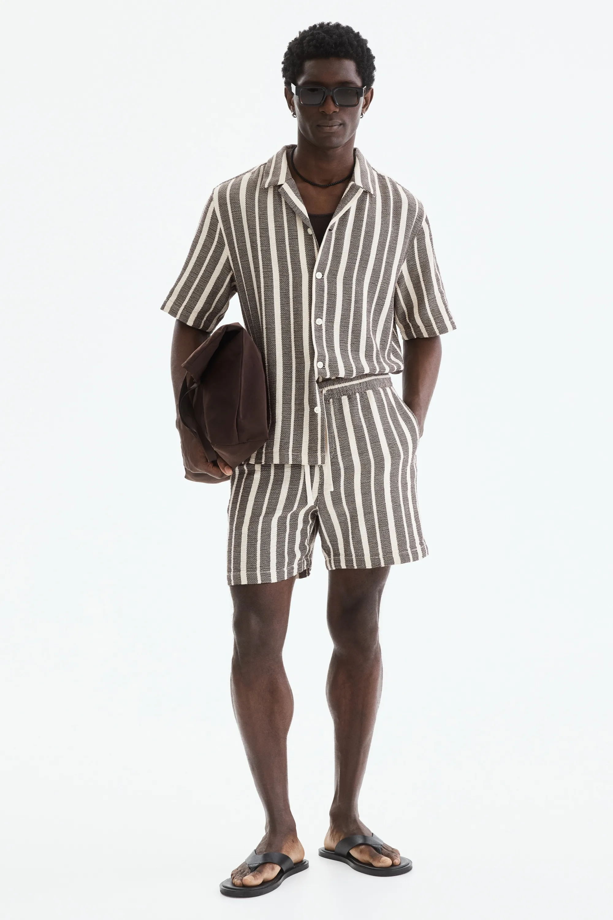 Chemise Regular Fit - Marron foncé/rayé