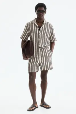 Chemise Regular Fit - Marron foncé/rayé — photo 1