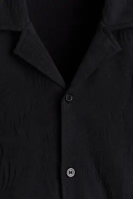 Chemise Relaxed Fit en jersey jacquard - Noir — photo 4